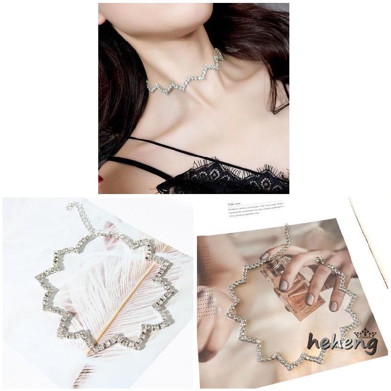 Vòng Cổ Choker Hình Sóng Lấp Lánh Ngọt Ngào Làm Quà Tặng Tiệc Tùng Cho Nữ