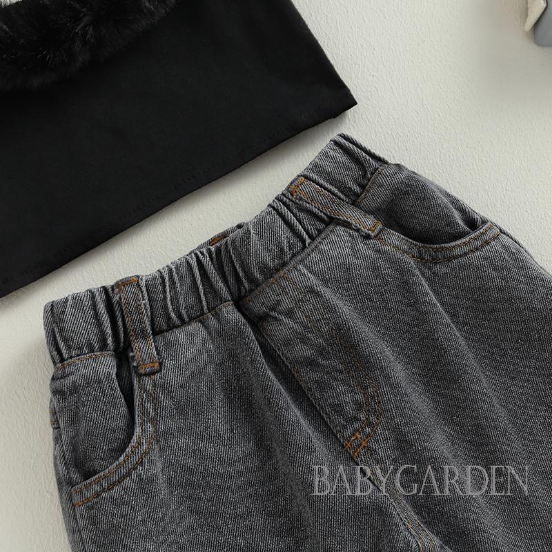 Bộ Áo Quần Jeans Mùa Hè Xinh Xắn Cho Bé Gái 6 Tháng - 5 Tuổi