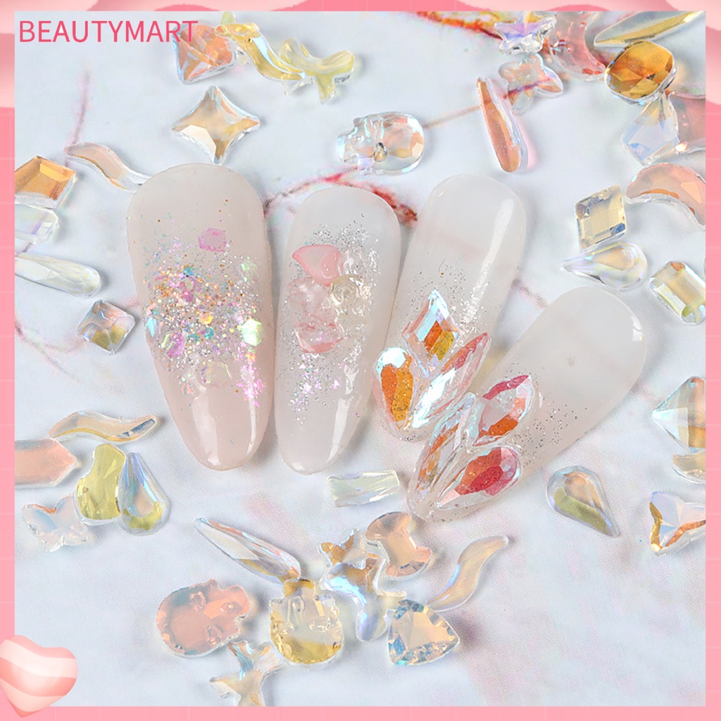 Set 100 Phụ Kiện Trang Trí Móng Tay Nghệ Thuật Nhiều Màu Sắc Không Phai