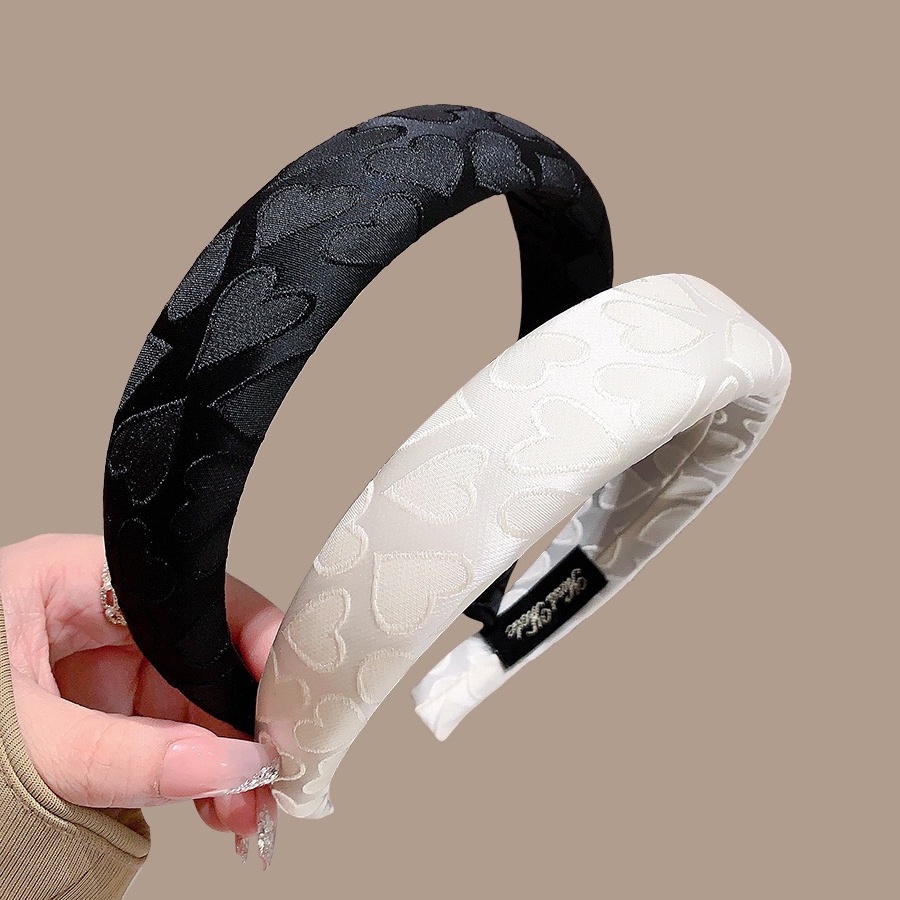 Băng Đô Cài Tóc Bản Rộng Có Đệm Xốp Hình Trái Tim Thời Trang Hàn Quốc Cho Nữ