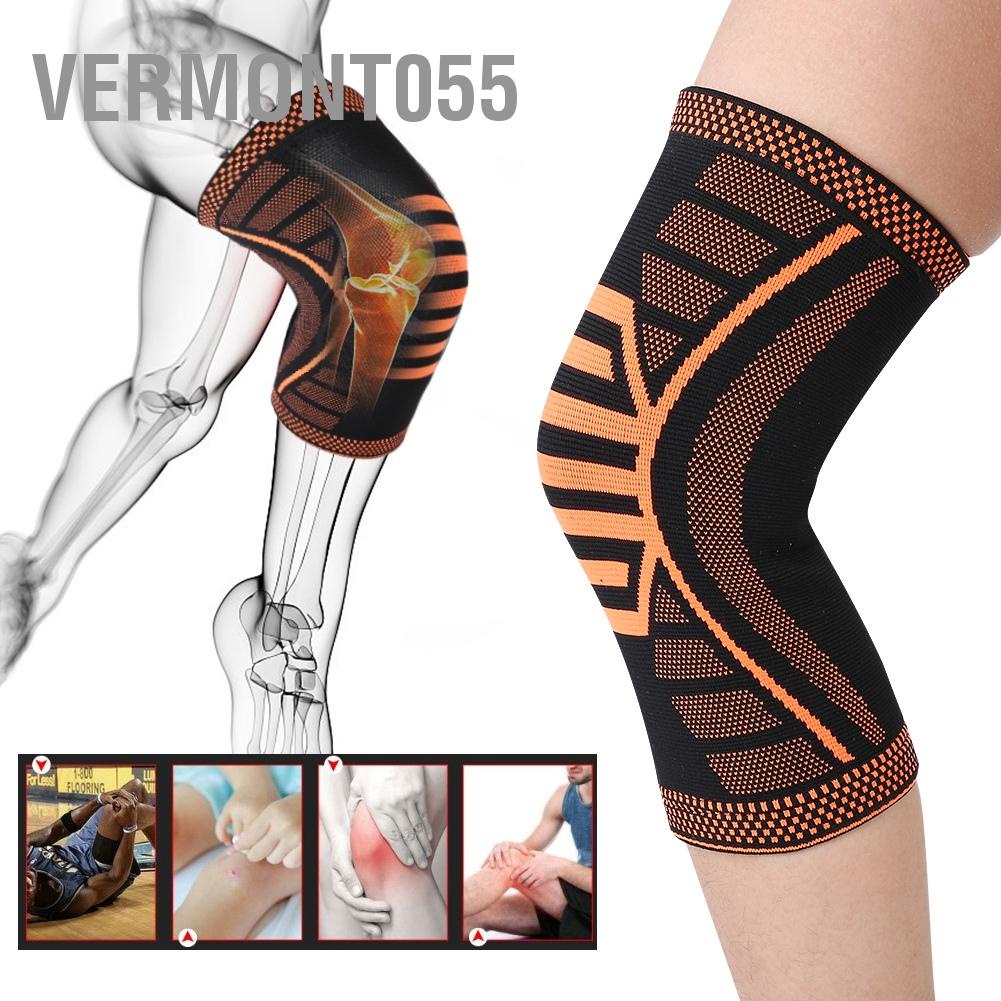 Vermont055 Tấm bảo vệ đầu gối thể thao Bọc hỗ trợ Miếng đệm tập dục Bóng rổ ngoài trời Dây đeo Nẹp