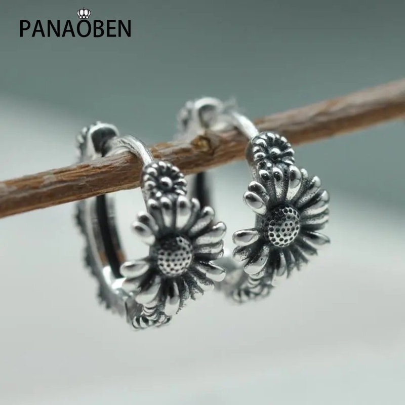 Khuyên Tai Bạc Thái Lan Hình Hoa Cúc Đơn Giản Tinh Tế Thời Trang Cho Nữ