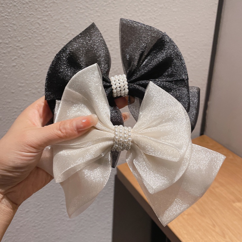 Kẹp Tóc Nơ Màu Đen Phong Cách Mùa Xuân Mới 2023 Cho Bé Gái