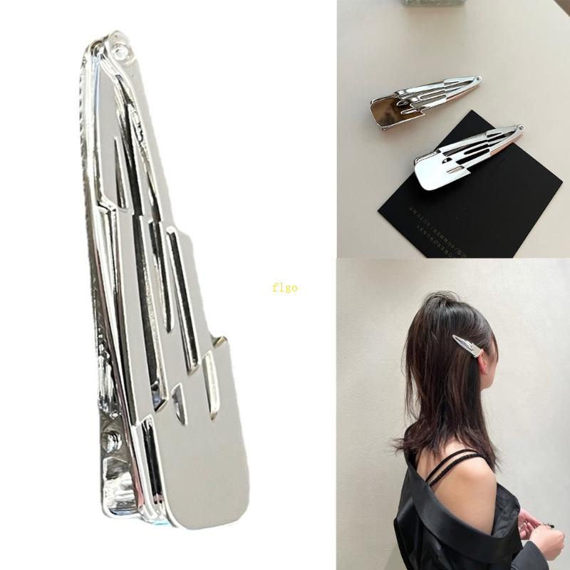 Kẹp Tóc Kim Loại Màu Bạc Dày Dặn Thời Trang