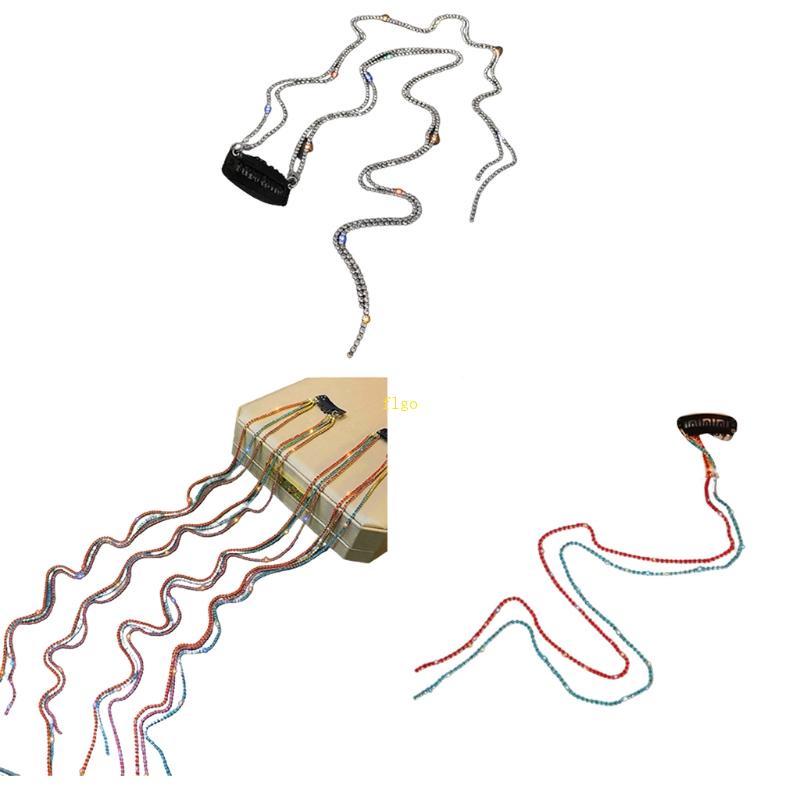 Chuỗi Dây Tua Rua Đính Đá Trang Trí Tóc Đuôi Ngựa