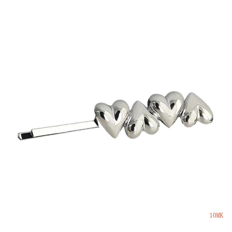 Kẹp Tóc Hình Trái Tim Bằng Kim Loại Đơn Giản Cho Nữ