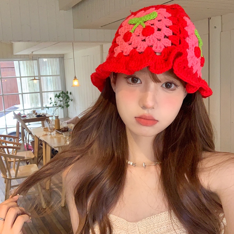 Mũ Len Đan Thủ Công Phong Cách Ngọt Ngào Dễ Thương Thời Trang Cho Nữ