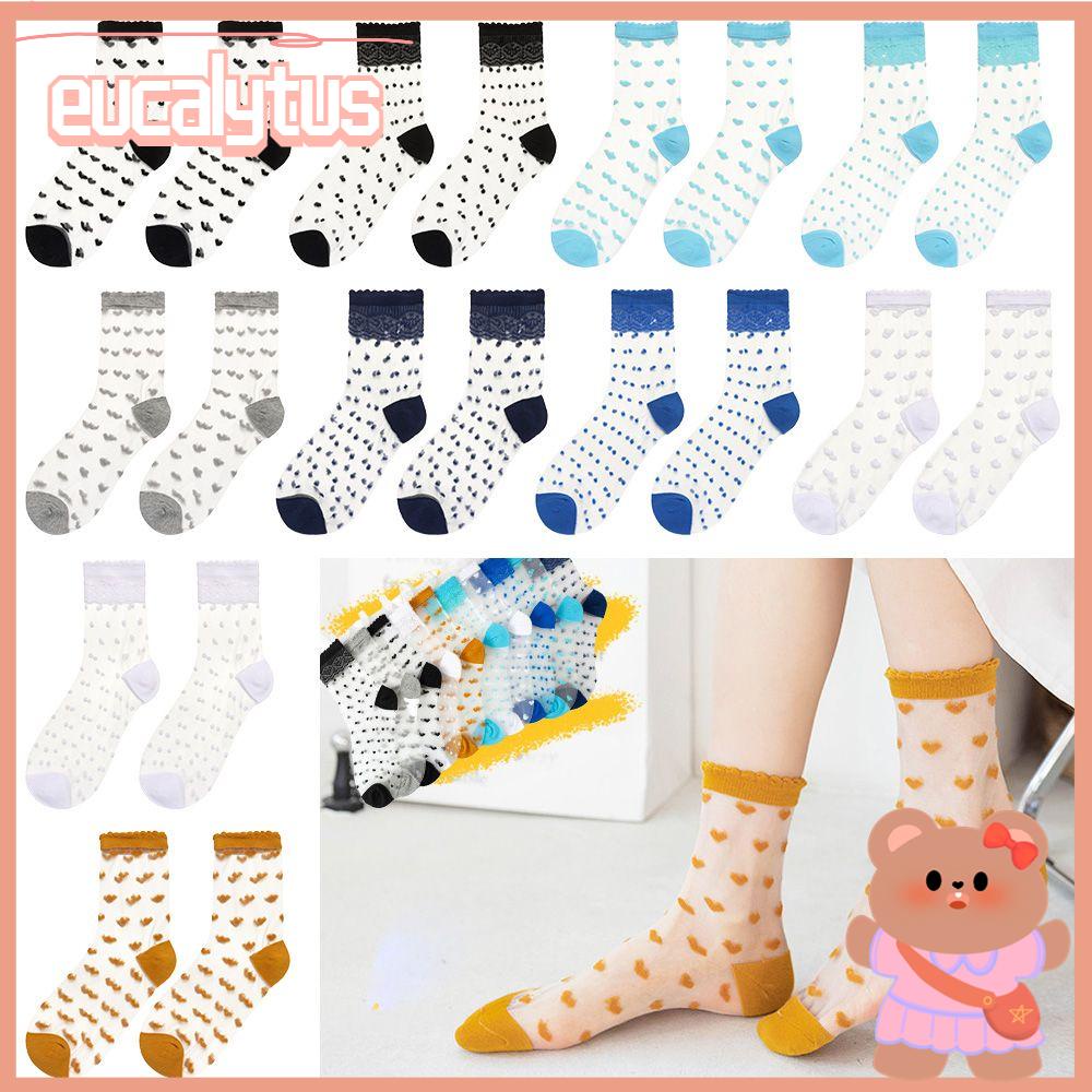 Eutus Vớ Mắt Cá Chân Trong Suốt Họa Tiết Chấm Bi Thủy Tinh Cho Nữ