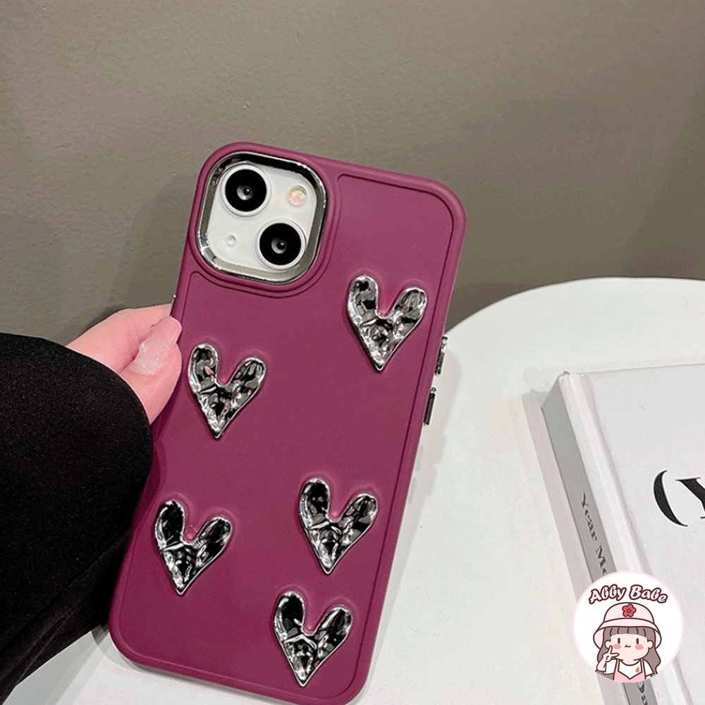 Ốp Điện Thoại TPU Dẻo Tráng Gương Họa Tiết Trái Tim Mạ Bạc Bóng Cho IPhone 14 Pro Max 11 12 11 Pro Max