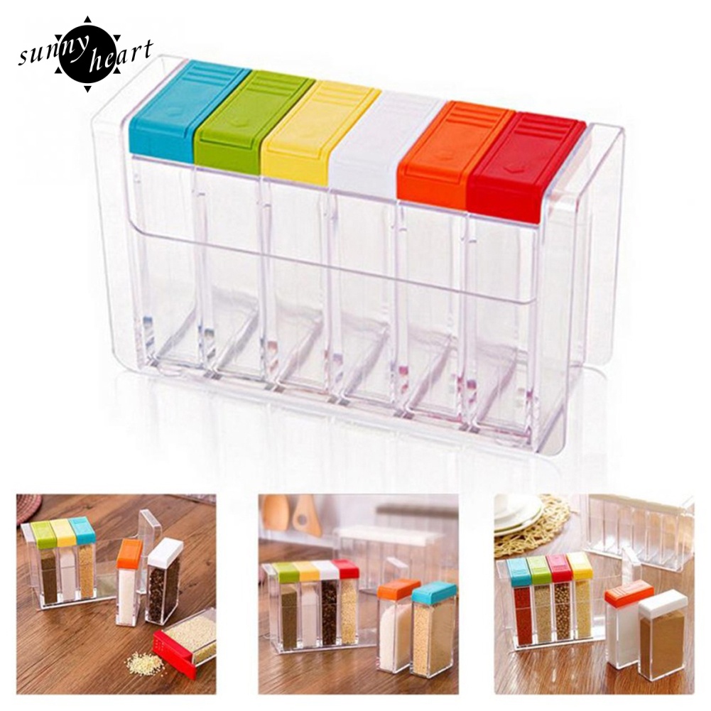 Set Hộp Đựng Gia Vị 6 Trong 1 Tiện Lợi Cho Nhà Bếp