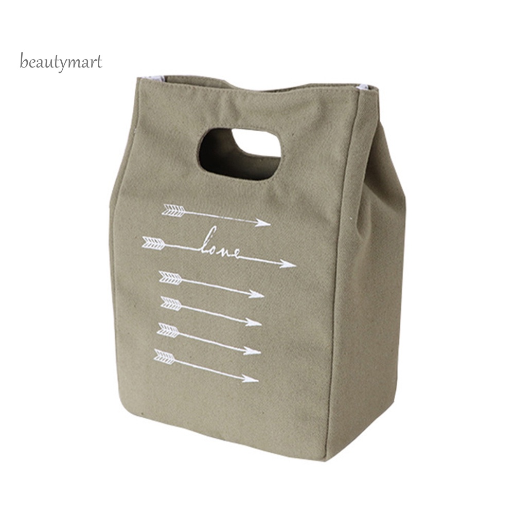 Túi Đựng Hộp Cơm Trưa Giữ Nhiệt Bằng Lá Nhôm In Chữ Xinh Xắn Tiện Dụng