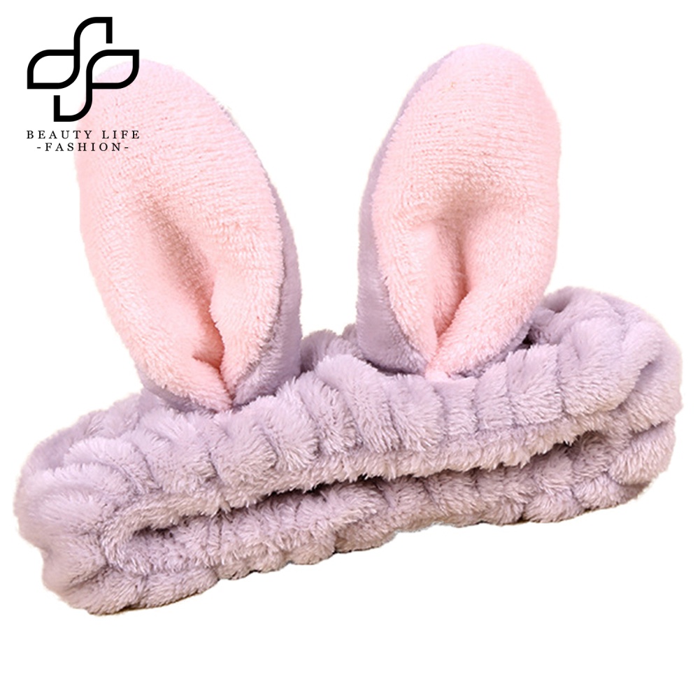 Băng Đô Tai Thỏ Co Giãn Dễ Thương Dành Cho Nữ Rửa Mặt