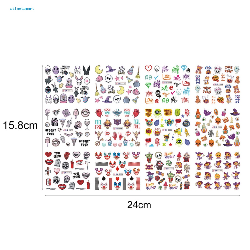 Túi Đựng Đồ Dùng Cao Cấp Tiện Dụng| Miếng Dán Trang Trí Móng Tay Nhiều Màu Sắc Không Phai Màu Họa Tiết Kinh Dị