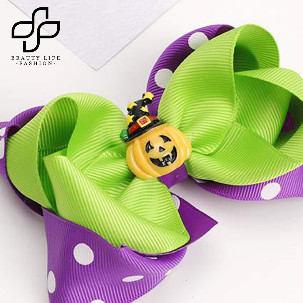 Kẹp Tóc Nơ Họa Tiết Halloween Thời Trang