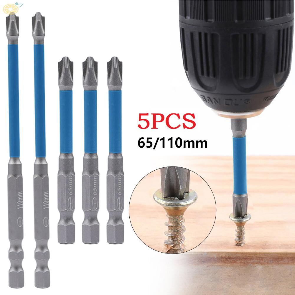 【VARSTR】Electrician Magnetic Cross Screwdriver Bit Set of 5 FPH2 Bits with 65/110mm Length