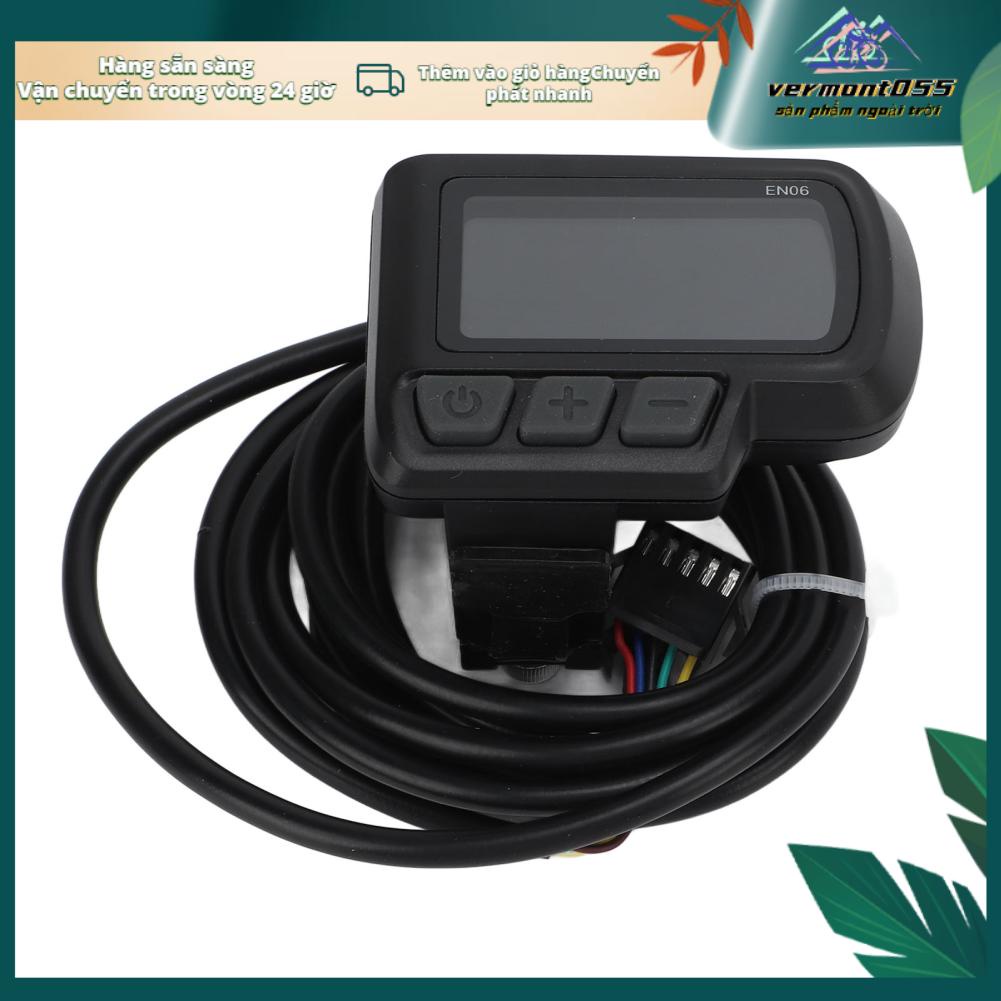 Vermont055 Đồng hồ hiển thị LCD dành cho xe đạp điện đo tốc độ tay ga với trạng thái pin USB leo núi