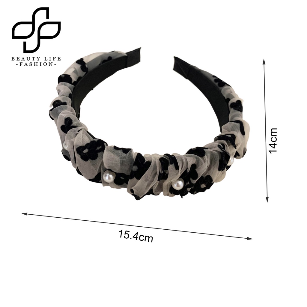 Cài Tóc Vải Bản Rộng Xếp Ly Cố Định Tóc Tiện Dụng