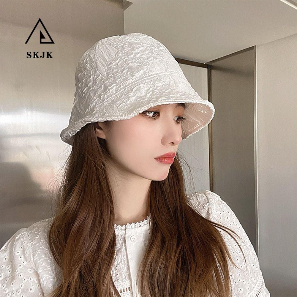 Nón Tai Bèo Cotton Chống Tia Cực Tím In Họa Tiết Hoa Phong Cách Hàn Quốc Cho Nữ