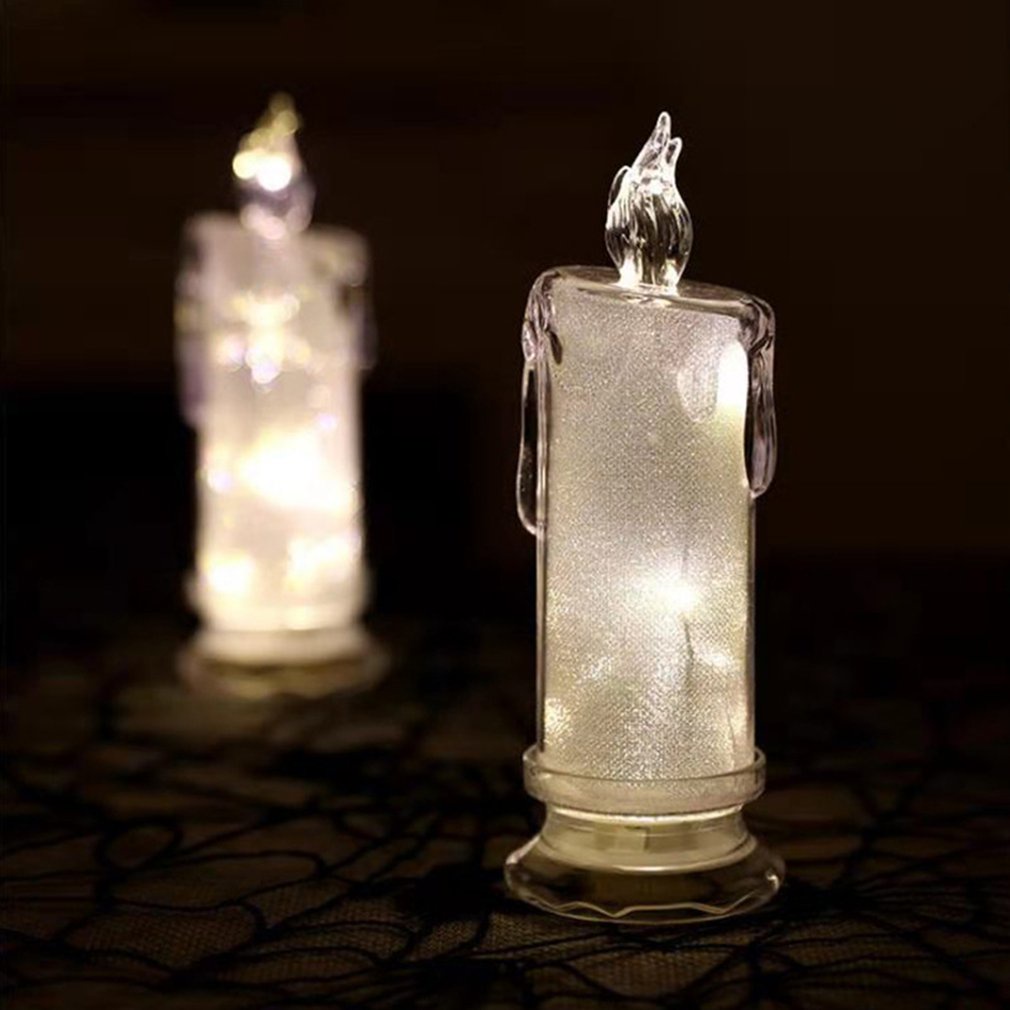 =Christmas=Flameless LED Light Candle Electronic Lamp With Base Flickering Light Decor