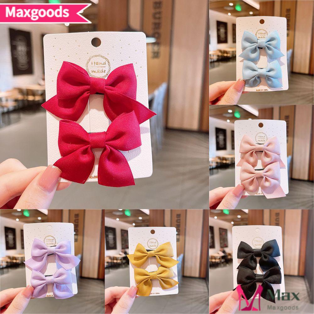 Bộ 2 Kẹp Tóc Màu Trơn Dễ Thương Cho Bé