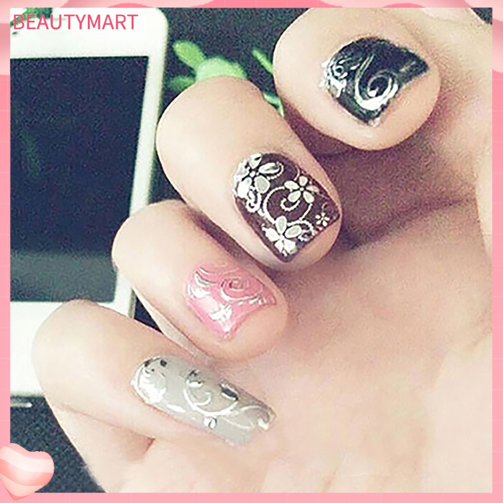 Bộ 12 Miếng Dán Móng Tay Mini Trọng Lượng Nhẹ In Họa Tiết Giáng Sinh