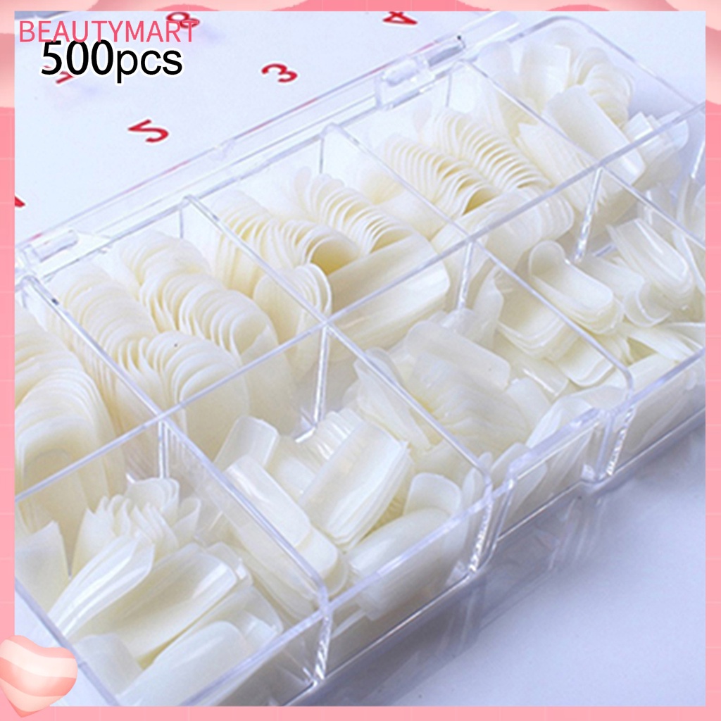 Bộ 500 Móng Tay Giả Màu Trắng Che Phủ Toàn Diện Thời Trang Cho Nữ