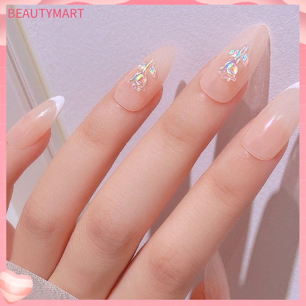 Bộ 30 Bông Hoa Hồng 3D Bằng Nhựa Resin Dễ Thương Dùng Trang Trí Móng Tay