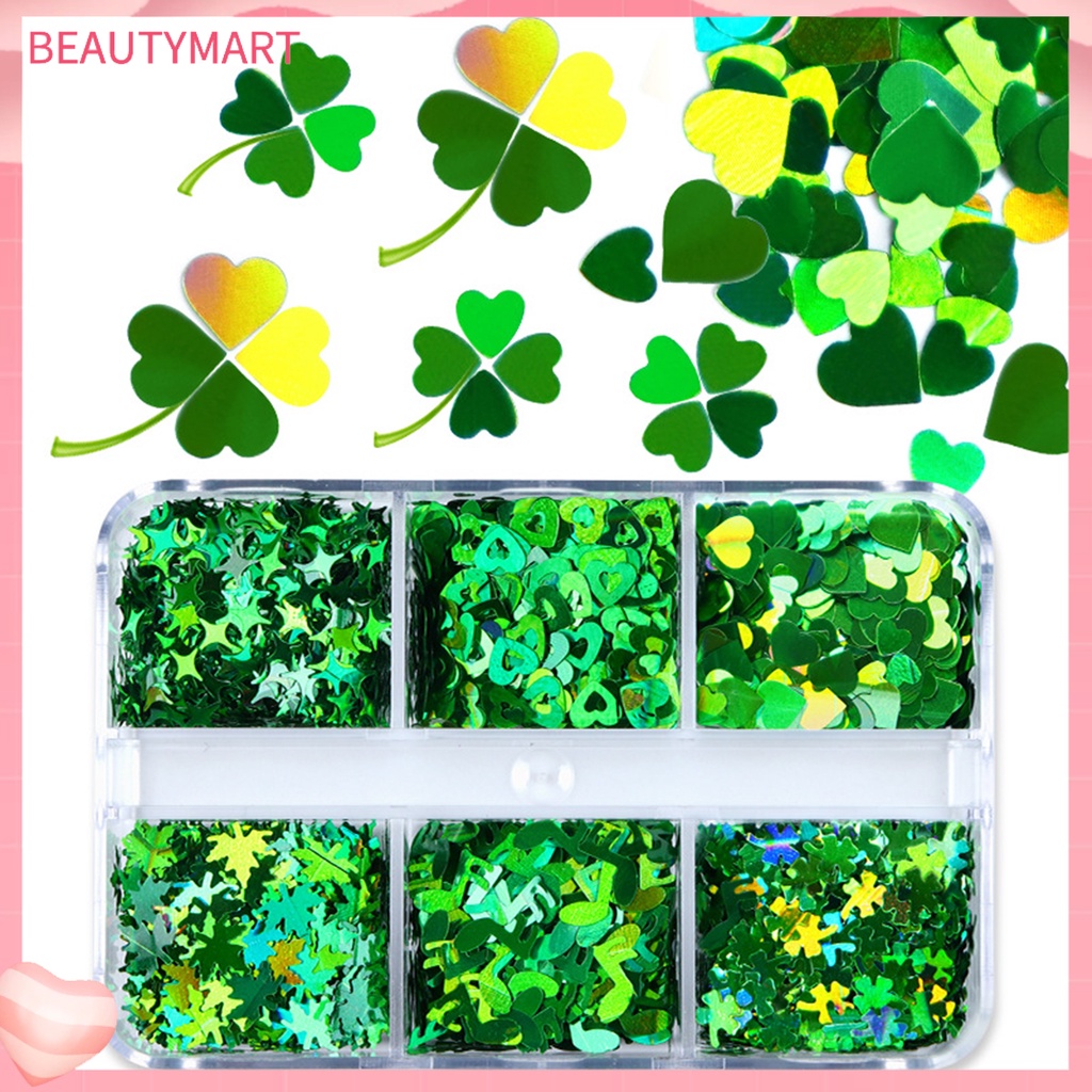 Hộp 6 Ngăn Đựng Hạt Sequin Lấp Lánh Trang Trí Móng Nghệ Thuật Cho Nữ