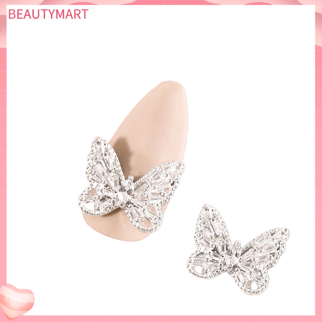 Set 2 Phụ Kiện Trang Trí Móng Tay Hình Bướm Mini Đính Đá DIY