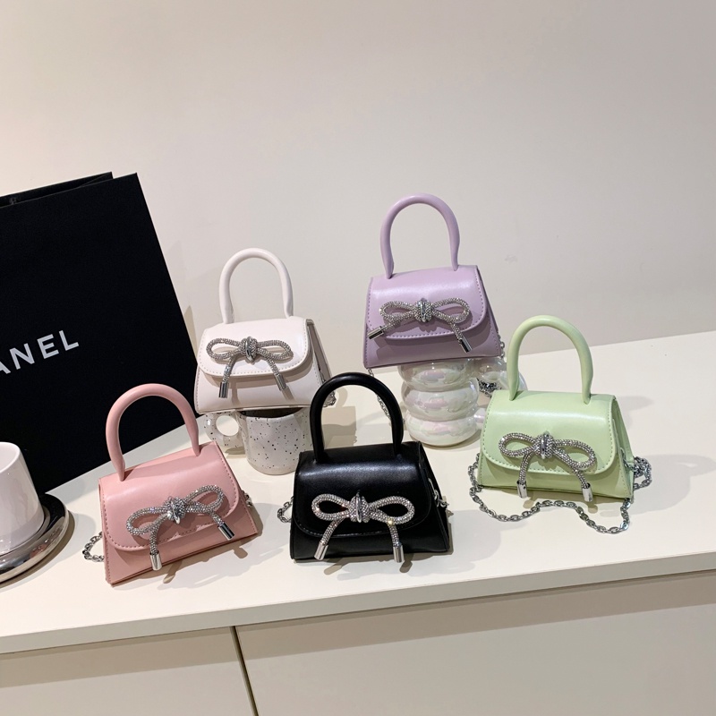 Túi Đeo Chéo Dây Xích Đính Nơ Phong Cách Hàn Quốc Ngọt Ngào Cho Nữ