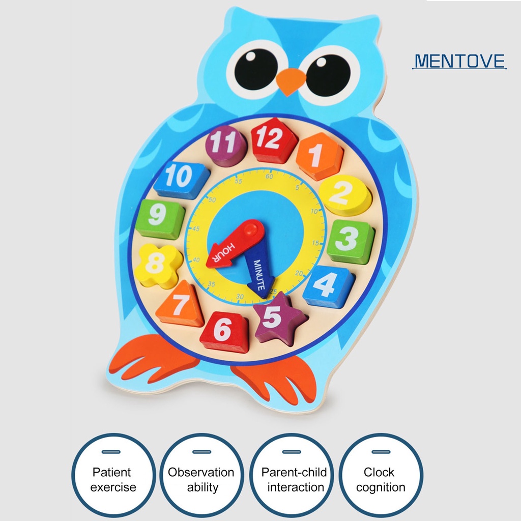 Đồng Hồ Đồ Chơi Bằng Gỗ Hình Động Vật Hoạt Hình Cho Trẻ Em