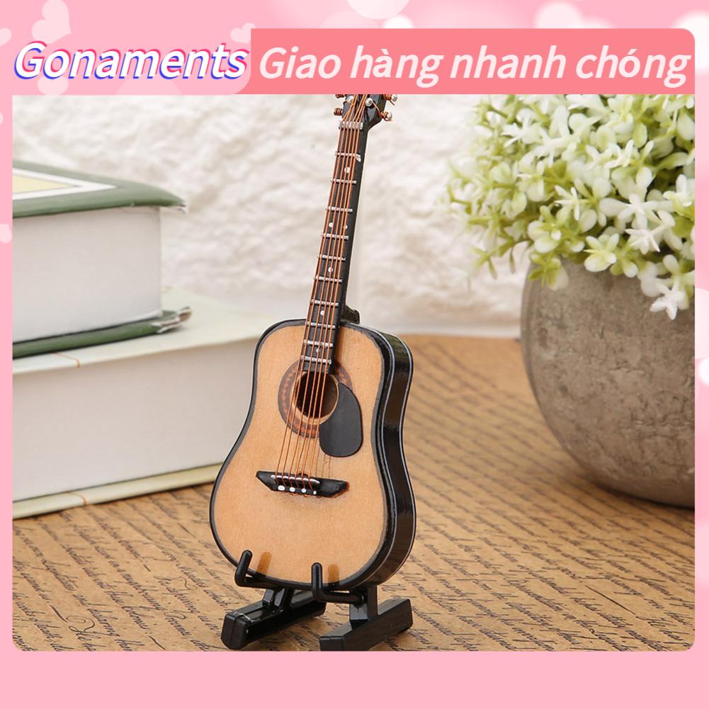 Mô hình đàn guitar gỗ thu nhỏ Hiển thị đồ trang trí Thủ công nhà Gonaments E.
