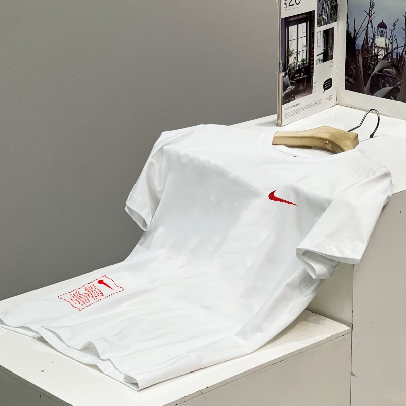 Áo Thun Thể Thao Nike 100% Thêu Họa Tiết Đơn Giản Thời Trang Cho Nam Nữ