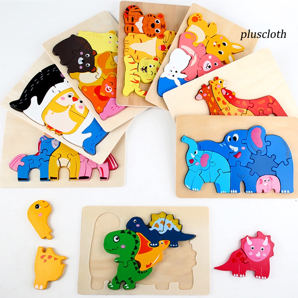 Đồ Chơi Lắp Ráp Hình Động Vật 3D Bằng Gỗ Ba Chiều Màu Sắc Tươi Sáng Giáo Dục Sớm Cho Bé