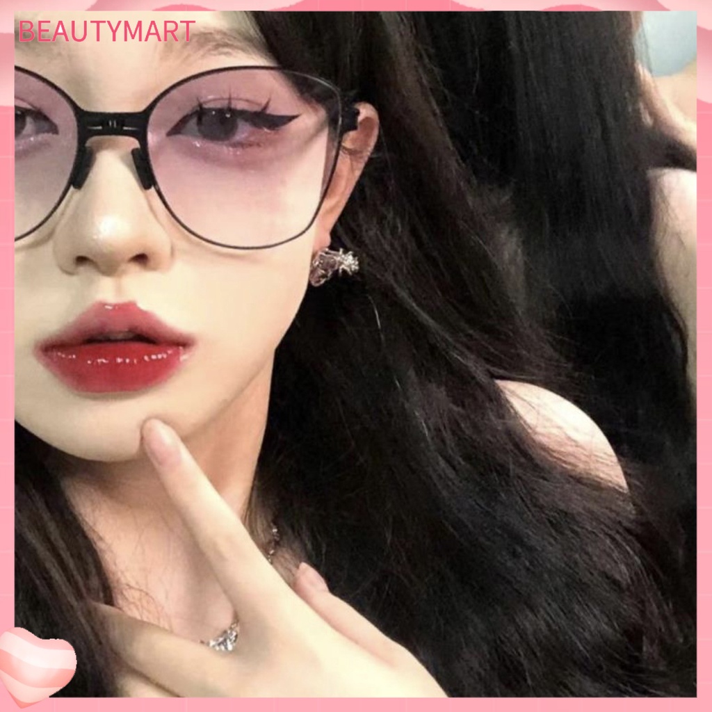 Kính Mát Gọng Kim Loại Tròng Màu Sắc Gradient Chống Tia UV400 Cho Nữ