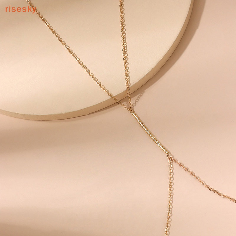 [risesky] Bikini Mắt Xích Kim Loại Trang Sức Quyến Rũ Cho Nữ