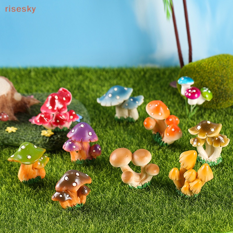 1 Cây Nấm Hoạt Hình Bằng Nhựa Resin Trang Trí Tiểu Cảnh / Sân Vườn Diy