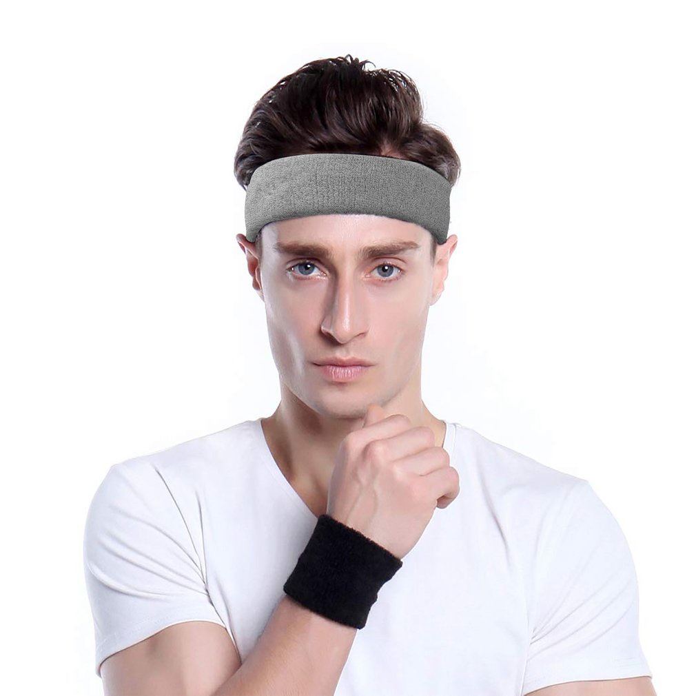 Pure Color Sports Headband Running Headwear Sweat-Absorbent Basketball Antiperspirant Belt Fitness Sweat Guide [Q/15]