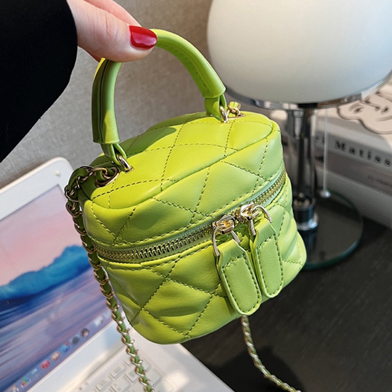 Túi Đeo Chéo mini Dây Rút Thêu Họa Tiết Hình Thoi Thời Trang Cho Nữ