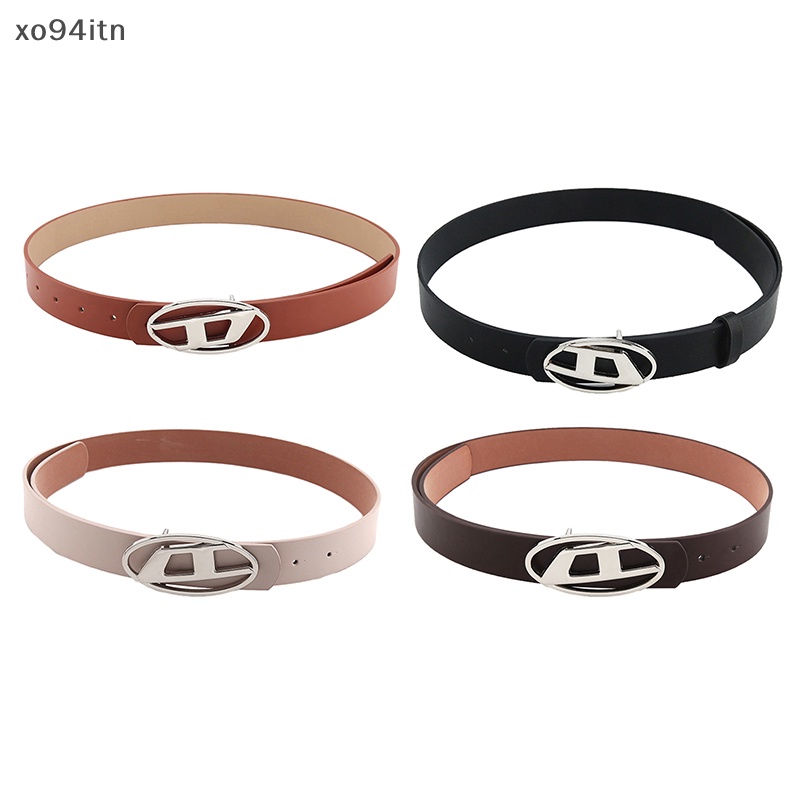 Thắt Lưng Da Pu Khóa Kim Loại Hình Oval In Chữ D Kiểu Vintage Thời Trang