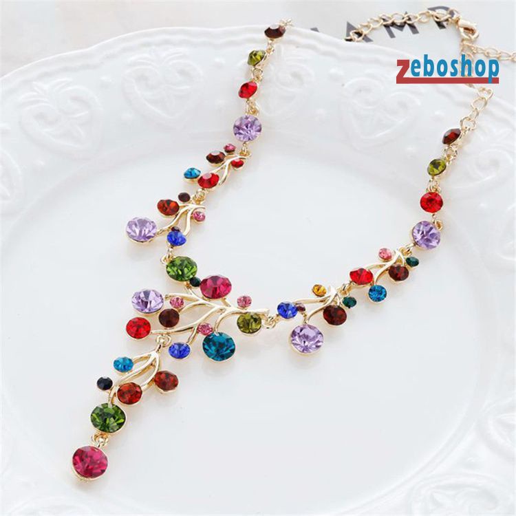 Vòng cổ Chữ Y Đính Đá Nhiều Màu Sắc Thời Trang Cho Nữ