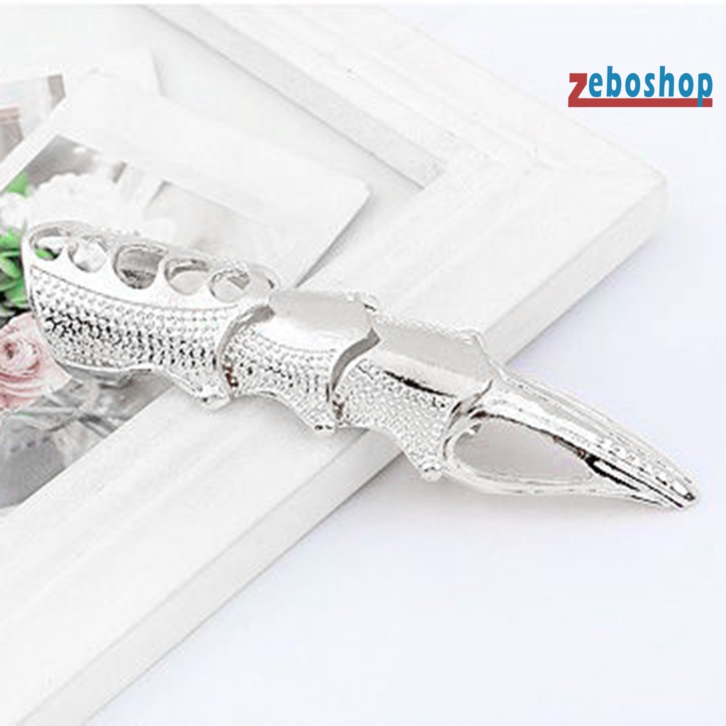 Zeboshop Nhẫn Đeo Khớp Ngón Tay Bản To Có Thể Điều Chỉnh Phong Cách Punk Gothic Cho Cospaly
