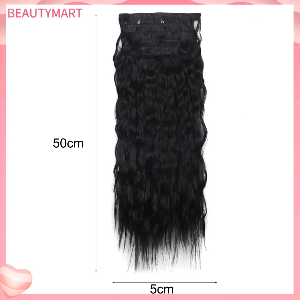 1 Bộ Tóc Giả Xoăn Dài Bằng Sợi Tự Nhiên Kết Cấu Nhẹ Nhàng Không Để Lại Dấu Vết