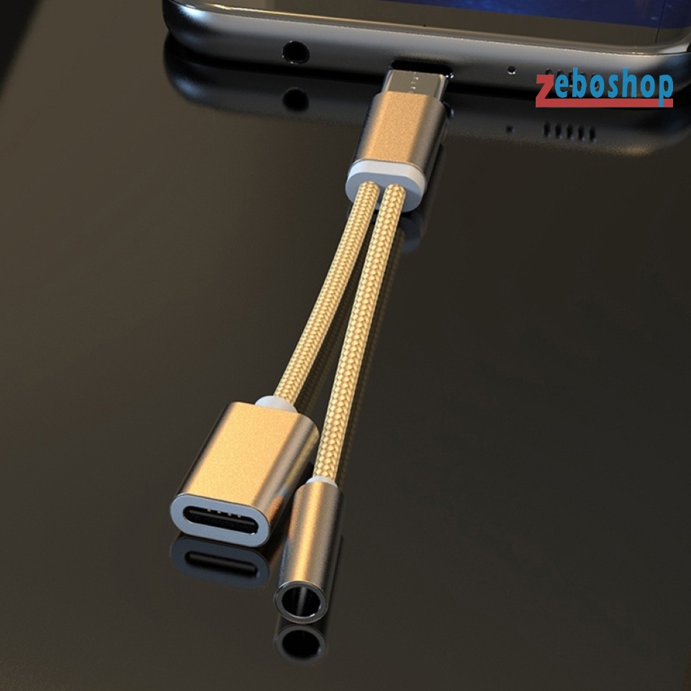 Dây Cáp Chuyển Đổi Âm Thanh Tai Nghe 2 Trong 1 Type c Sang 3.5mm