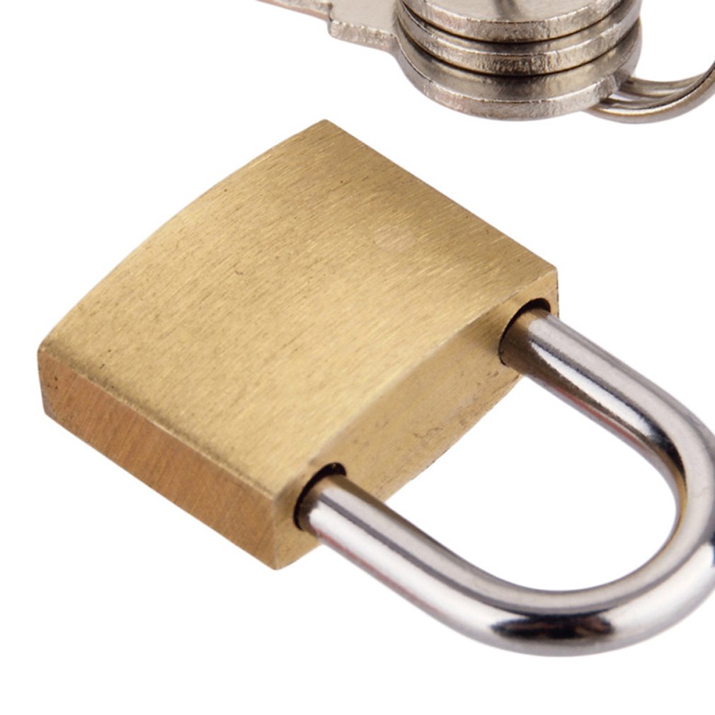 =Christmas=Small Copper Padlock Wolf Head Brass Lock Small Locks Door Locks With 3 Keys