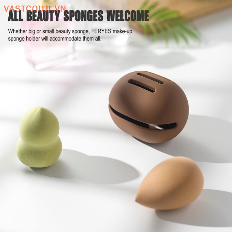 BEAUTY BLENDER Hộp Đựng Mút Trang Điểm VASTJI Bằng Silicon Thân Thiện Với Môi Trường Nhiều Lỗ