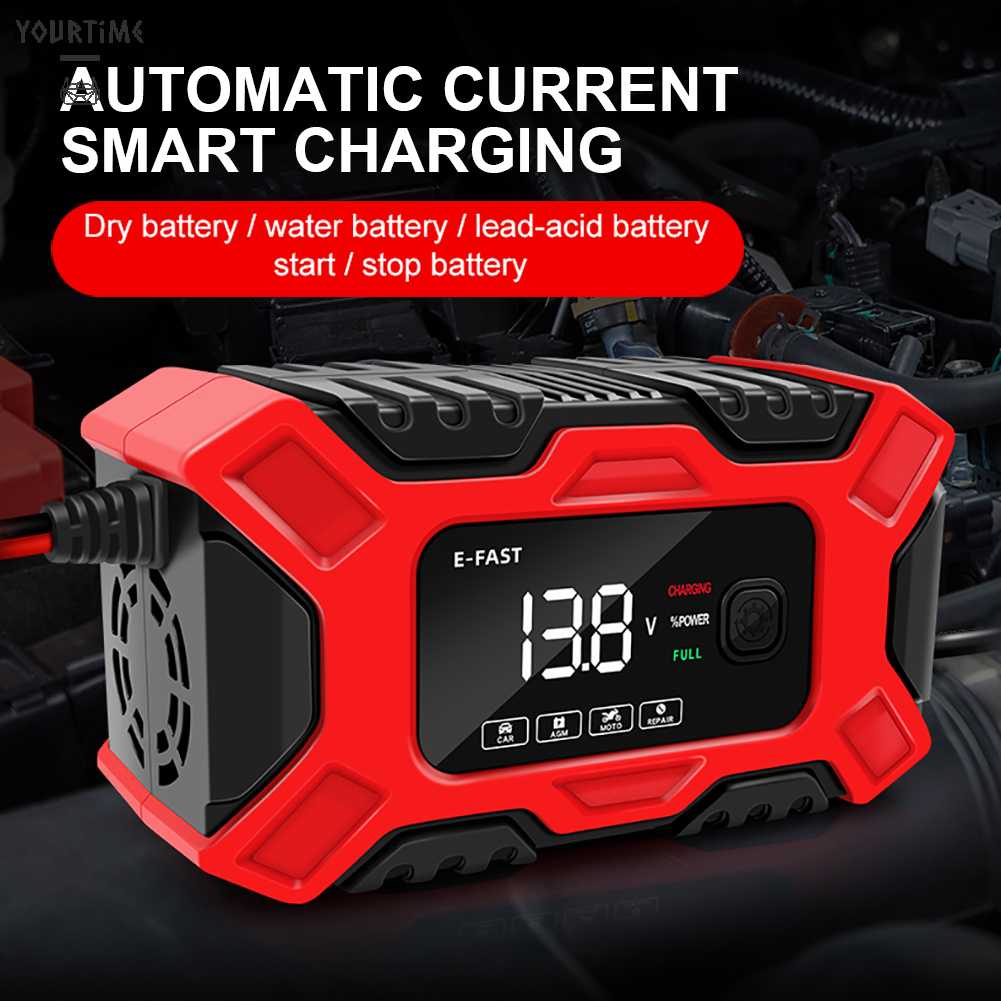 Bộ SạC Pin Thông Minh 12V6A VớI MàN HìNh Kỹ ThuậT Số Cho Xe Hơi Xe MáY