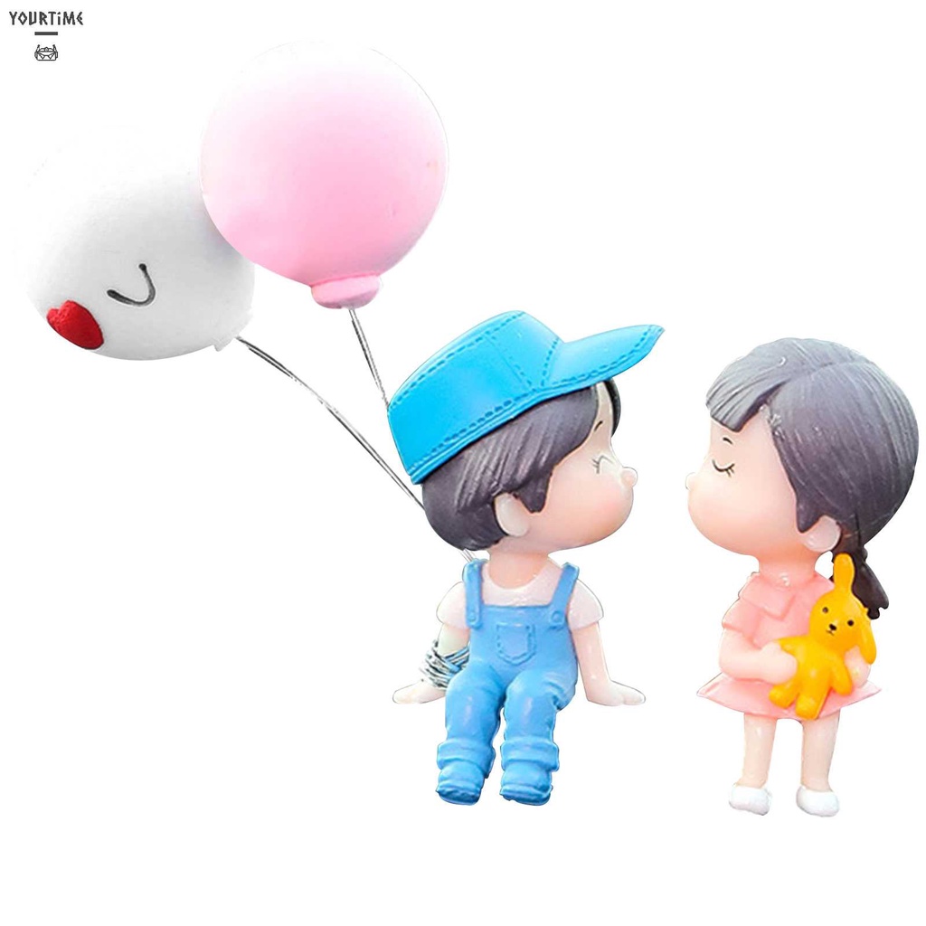 Phụ Kiện Trang Trí Bảng Điều Khiển Xe Hơi Hình Cặp Đôi Hoạt Hình Màu Xanh Dương Dễ Thương