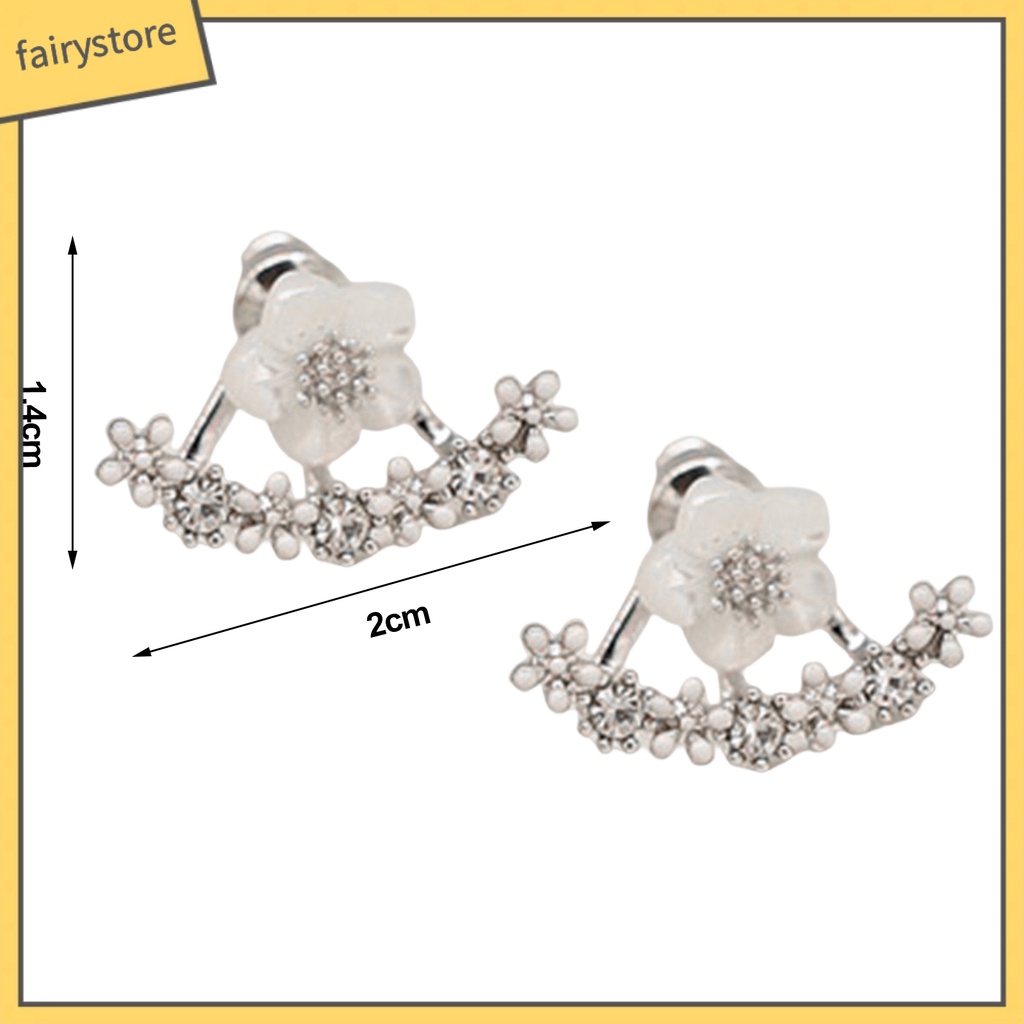 1 Đôi Bông Tai Hình Hoa Cúc Đính Đá Lấp Lánh Phong Cách Hàn Quốc Sang Trọng