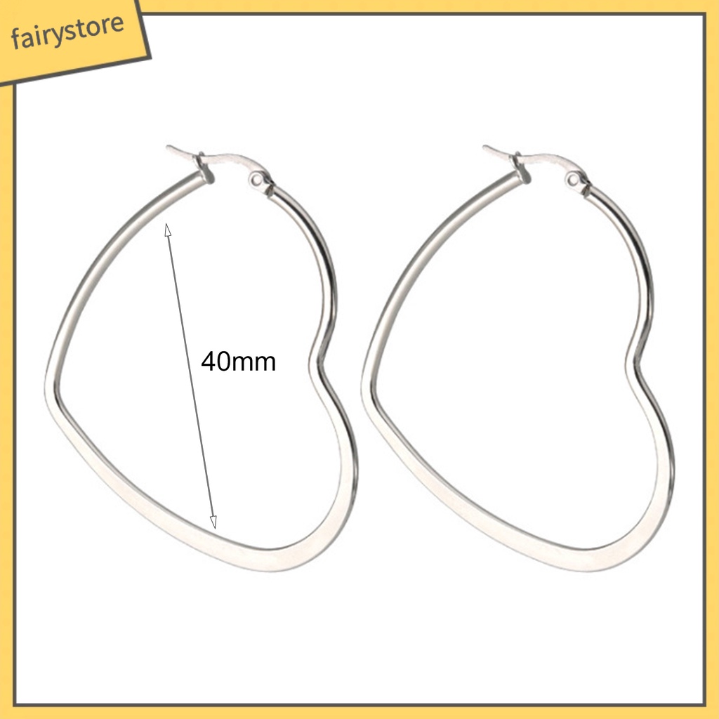 1 Đôi Bông Tai Tròn Màu Trơn Không Dễ Phai Thời Trang Dành Cho Nữ